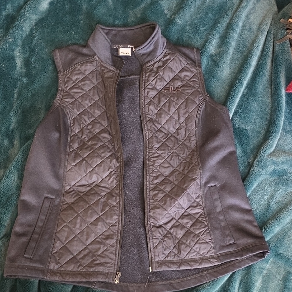 Fila Women's Black Quilted Vest